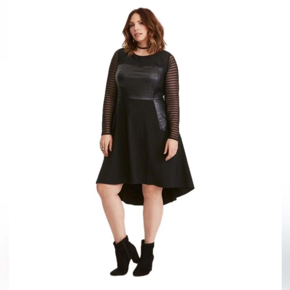Torrid + Star Wars + Her Universe Kylo Ren Skater Dress Plus Size 12 Black Hi-Lo